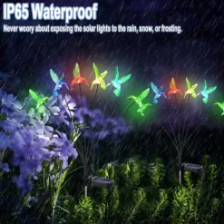 Solar Hummingbird Lawn Lights 6LED Swaying Firefly Lights Outdoor Waterproof Garden Lights Dragonfly Butterfly Yard light Christmas Wedding Holiday Party Park Patio Pathway Landscape Decoration 1/2PCS