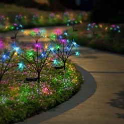 Solar Hummingbird Lawn Lights 6LED Swaying Firefly Lights Outdoor Waterproof Garden Lights Dragonfly Butterfly Yard light Christmas Wedding Holiday Party Park Patio Pathway Landscape Decoration 1/2PCS
