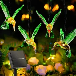 Solar Hummingbird String Lights 5m 20LEDs Outdoor Waterproof Fairy Lights Christmas Garden Wedding Party Garden Tree Balcony Landscape Decoration