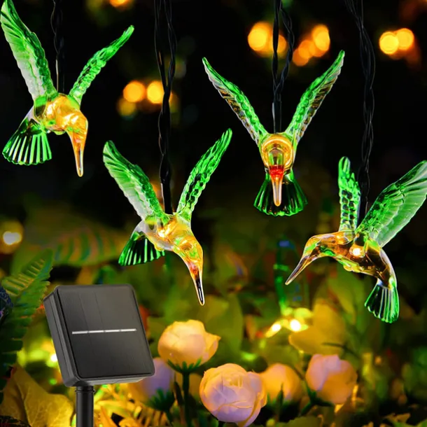 Solar Hummingbird String Lights 5m 20LEDs Outdoor Waterproof Fairy Lights Christmas Garden Wedding Party Garden Tree Balcony Landscape Decoration