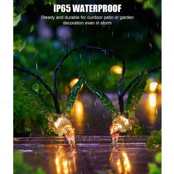 Solar Hummingbird String Lights 5m 20LEDs Outdoor Waterproof Fairy Lights Christmas Garden Wedding Party Garden Tree Balcony Landscape Decoration