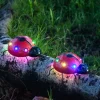 Solar Iron Ladybug Decorative Light, Creative Seven Star Design Outdoor Garden Simulation Animal Wall Hanging Courtyard Light for Patio Decorations 1pc