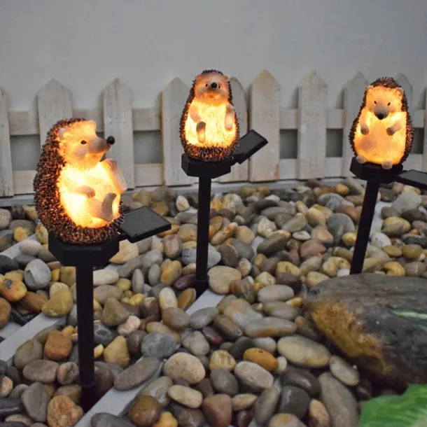 Solar Lamp Outdoor Garden Lamp Imitation Animal Solar Night Lamp Hedgehog Resin Landscape Channel Spotlight LED Pile Lamp Garden Garden Lawn Lawn Lamp 1PC