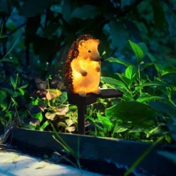 Solar Lamp Outdoor Garden Lamp Imitation Animal Solar Night Lamp Hedgehog Resin Landscape Channel Spotlight LED Pile Lamp Garden Garden Lawn Lawn Lamp 1PC