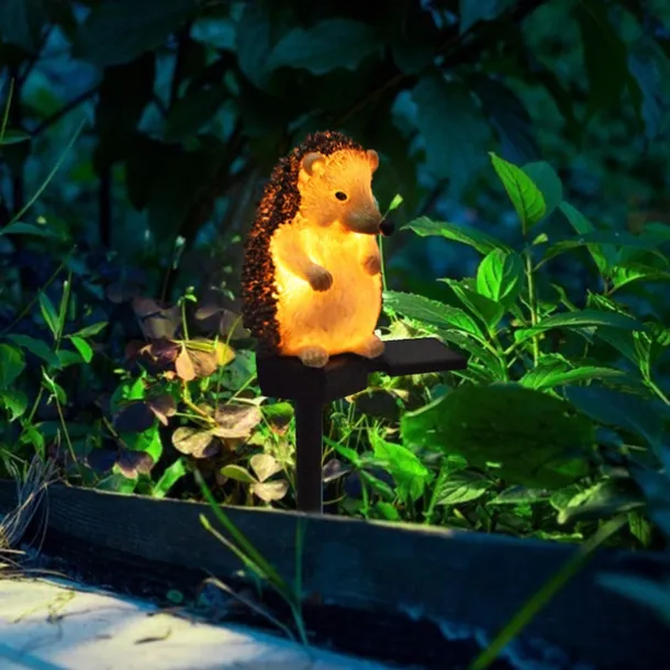 Solar Lamp Outdoor Garden Lamp Imitation Animal Solar Night Lamp Hedgehog Resin Landscape Channel Spotlight LED Pile Lamp Garden Garden Lawn Lawn Lamp 1PC