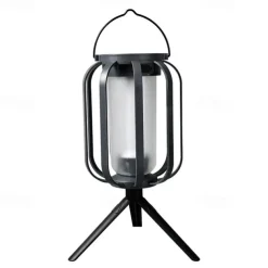 Solar Lanterns Camping Light with tripod Flickering Flame 4 Color Gradient USB Rechargeable Outdoor IPX4 Waterproof Desk Lamp for Camping Courtyard Landscape Festival Decorations 1PC