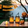 Solar Lanterns Outdoor Waterproof Flickering Flame LED Hanging Lanterns Decorative Outdoor Solar Lights for Garden Patio Pathway Yard Halloween Indoor Outdoor Decorations 1pc