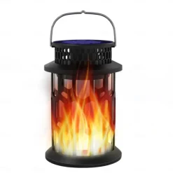 Solar Lanterns Outdoor Waterproof Flickering Flame LED Hanging Lanterns Decorative Outdoor Solar Lights for Garden Patio Pathway Yard Halloween Indoor Outdoor Decorations 1pc