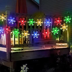 Solar LED Christmas Snowflake Waterproof Fairy String Lights 30/50/100 LED 8 Modes of Lighting Outdoor Backyard Garden Holiday Garden Wedding New Year Party Outdoor Indoor Decoration