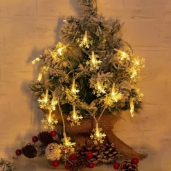 Solar LED Christmas Snowflake Waterproof Fairy String Lights 30/50/100 LED 8 Modes of Lighting Outdoor Backyard Garden Holiday Garden Wedding New Year Party Outdoor Indoor Decoration