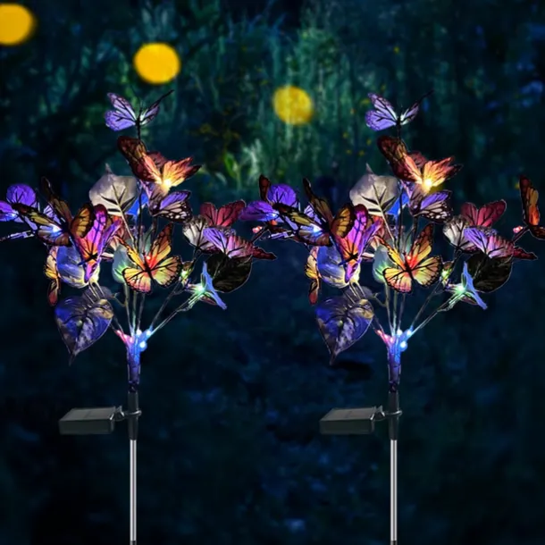 Solar LED Colorful Butterfly Lawn Light - Waterproof Pathway & Garden Lights, Tree Light Plug-In for Christmas, Wedding & Villa Garden Decoration