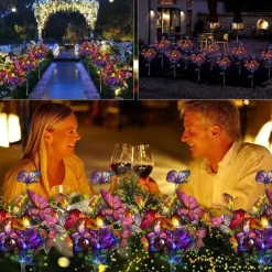 Solar LED Colorful Butterfly Lawn Light - Waterproof Pathway & Garden Lights, Tree Light Plug-In for Christmas, Wedding & Villa Garden Decoration