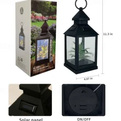 Solar LED Hanging Lanterns Plants Wishing Star Light Christmas Wedding Holiday Party Outdoor Camping Patio Garden Backyard Path Landscape Decoration