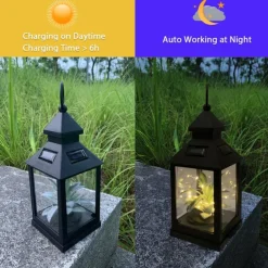 Solar LED Hanging Lanterns Plants Wishing Star Light Christmas Wedding Holiday Party Outdoor Camping Patio Garden Backyard Path Landscape Decoration