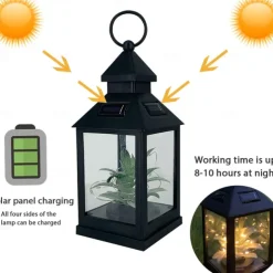 Solar LED Hanging Lanterns Plants Wishing Star Light Christmas Wedding Holiday Party Outdoor Camping Patio Garden Backyard Path Landscape Decoration