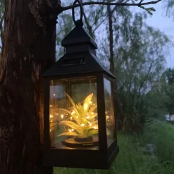 Solar LED Hanging Lanterns Plants Wishing Star Light Christmas Wedding Holiday Party Outdoor Camping Patio Garden Backyard Path Landscape Decoration