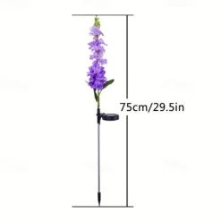 Solar Lights Outdoor Garden Decor Solar Powered Violet Lights Flower Stake Waterproof Solar Flower Lights for Garden Corridor Yard Lawn Patio Pathway Balcony Pool Wedding Decorative