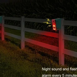 Solar Motion Sensor Alarm with Dog Barking & Gunshot Sound - 130dB Siren Security System with Remote Controller for Home, Farm, Yard, Chicken Coop, Villa