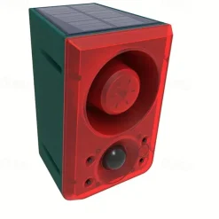 Solar Motion Sensor Alarm with Dog Barking & Gunshot Sound - 130dB Siren Security System with Remote Controller for Home, Farm, Yard, Chicken Coop, Villa