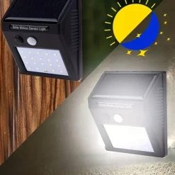 Solar Motion Sensor Wall Light 20LEDs Tri-operating Modes IP65 Waterproof Outdoor Light for Yard Garden Fence Garage