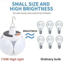 Solar Outdoor Folding Light Rechargeable Night Light for Outdoor Camping Emergency Lights