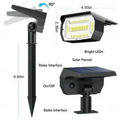 Solar Outdoor Light, 48LED Solar Spot Light Powered Lawn Light, Outdoor Channel Light Waterproof Light Road Mounted Light Garden Courtyard Lane Lighting Wedding Holiday Party Atmosphere Light 1PC