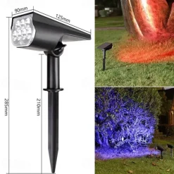 Solar Outdoor Pathway Spot Lights - 7LED Waterproof Garden Landscape Lamp, Solar Spotlight for Garden & Tree Decoration