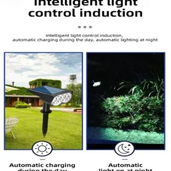 Solar Outdoor Pathway Spot Lights - 7LED Waterproof Garden Landscape Lamp, Solar Spotlight for Garden & Tree Decoration