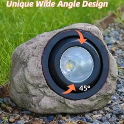 Solar Outdoor Simulation Rock Lights - Waterproof LED Pathway & Garden Spotlight, Solar Path Light for Lawn & Landscape Decor