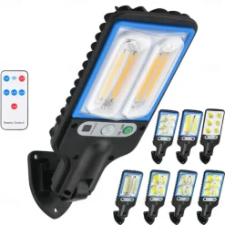 Solar Outdoor Wall Lamp Waterproof Courtyard Garden Human Body Sensing Lighting Street Lamp Villa Courtyard Wall Decoration Lamp Garage Fence Lamp 1PC