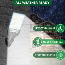 Solar Outdoor Wall Lamp Waterproof Courtyard Garden Human Body Sensing Lighting Street Lamp Villa Courtyard Wall Decoration Lamp Garage Fence Lamp 1PC