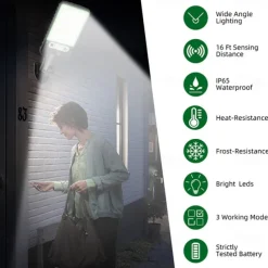 Solar Outdoor Wall Lamp Waterproof Courtyard Garden Human Body Sensing Lighting Street Lamp Villa Courtyard Wall Decoration Lamp Garage Fence Lamp 1PC