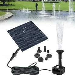 Solar Panel Powered Water Fountain Pool Pond Garden Water Sprinkler Sprayer with Water Pump Spray Heads