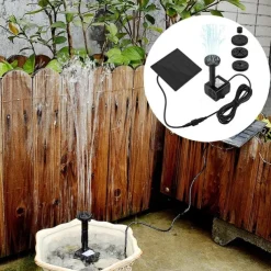 Solar Panel Powered Water Fountain Pool Pond Garden Water Sprinkler Sprayer with Water Pump Spray Heads