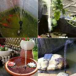 Solar Panel Powered Water Fountain Pool Pond Garden Water Sprinkler Sprayer with Water Pump Spray Heads