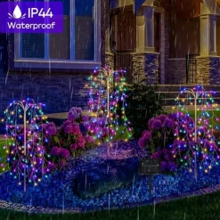 Solar Pathway Lawn Light Outdoor Waterproof IP65 - 3 Copper Wire String Lights, 300 LED, 3 Lighting Modes for Garden, Courtyard, Path, Terrace