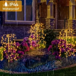 Solar Pathway Lawn Light Outdoor Waterproof IP65 - 3 Copper Wire String Lights, 300 LED, 3 Lighting Modes for Garden, Courtyard, Path, Terrace