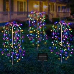 Solar Pathway Lawn Light Outdoor Waterproof IP65 - 3 Copper Wire String Lights, 300 LED, 3 Lighting Modes for Garden, Courtyard, Path, Terrace