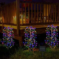 Solar Pathway Lawn Light Outdoor Waterproof IP65 - 3 Copper Wire String Lights, 300 LED, 3 Lighting Modes for Garden, Courtyard, Path, Terrace