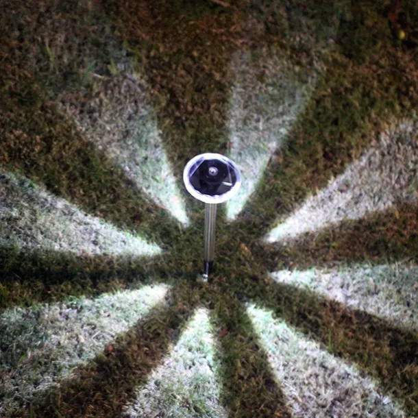 Solar Pathway Lights LED Solar Diamond Stake LightsOutdoor Solar Powered Garden Lights Waterproof LED Path Lights for Patio Lawn White Warm Colorful Light