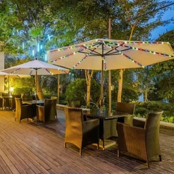 Solar Patio Umbrella Light Outdoor 104LEDs Fairy String Light Waterproof for Yard Garden Camping Decoration Colorful Xmas Lighting
