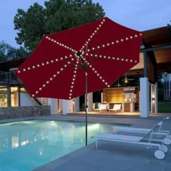 Solar Patio Umbrella Light Outdoor 104LEDs Fairy String Light Waterproof for Yard Garden Camping Decoration Colorful Xmas Lighting