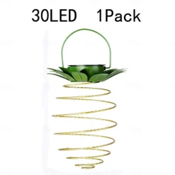 Solar Pineapple Lamp Iron Lantern Led Copper Wire Lamp String Outdoor Waterproof Garden Decorative Hanging Lamp