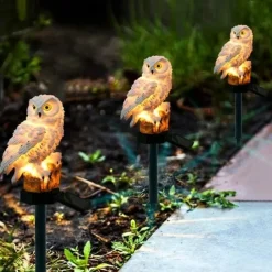 Solar Powered Garden Lights Owl Parrot Lawn Light Solar Lights Waterproof Solar Led Light Outdoor Decoration Solar Lamp Led Lights