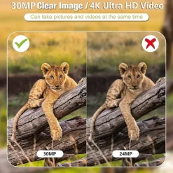 Solar Powered Night Vision Trail Camera 50MP 4K Hunting Cameras 0.3s Trigger Time Trail Camera for Wildlife Monitoring Hunting