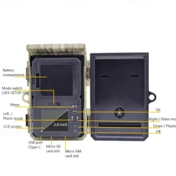 Solar Powered Night Vision Trail Camera 50MP 4K Hunting Cameras 0.3s Trigger Time Trail Camera for Wildlife Monitoring Hunting