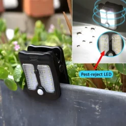 Solar Powered Smart Motion Sensor Light with Mosquito Repellent Adjustable Brightness, Energy-Saving for Outdoor Gardens, Patios, and Parks