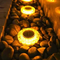 Solar Powered Underground Light Waterproof Lace Ground Plug Light Courtyard Mounted Underground Light Outdoor LED Solar Powered Lawn Light Staircase Lights Platform Lights 1PC