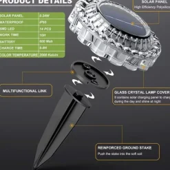 Solar Powered Underground Light Waterproof Lace Ground Plug Light Courtyard Mounted Underground Light Outdoor LED Solar Powered Lawn Light Staircase Lights Platform Lights 1PC