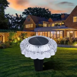Solar Powered Underground Light Waterproof Lace Ground Plug Light Courtyard Mounted Underground Light Outdoor LED Solar Powered Lawn Light Staircase Lights Platform Lights 1PC